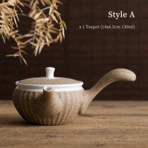 Japanese Tea Pot Ceramic 130ml Kyusu Teapot Chinese Tea Set