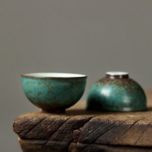 Green Ceramic Tea Cup 50ml Tea Bowl Chinese Tea Set 2