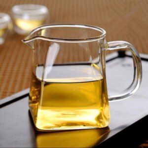 Square Glass Gong Dao Bei 300ml Glass Tea Pitcher Chinese Tea Set