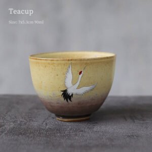 Clay Crane Tea Cup 90ml Clay Tea Cups Chinese Tea Set