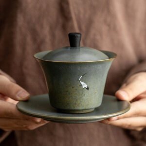 Chinese Ceramic Crane Gaiwan 130ml Gaiwans Chinese Tea Set