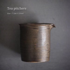 Japanese Rustic Iron Glazed Tea Pitcher 220ml Tea Pitcher Chinese Tea Set