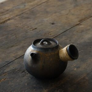 Gilded Ceramic Kyusu Teapot 200ml Kyusu Teapot Chinese Tea Set