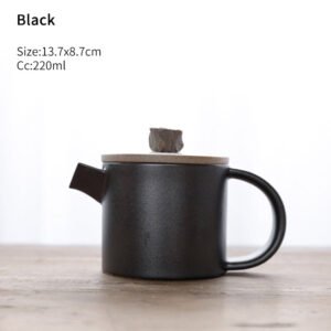 Black White Japanese Side Handle Teapot 220ml Japanese Tea Pot Chinese Tea Set