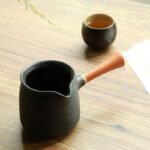 Black Ceramic Horizontal Stripes Gong Dao Bei 280ml Tea Pitcher Chinese Tea Set 10