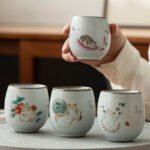 Ceramic Cat Tea Cup 100ml Ceramic Tea Cups Chinese Tea Set 13