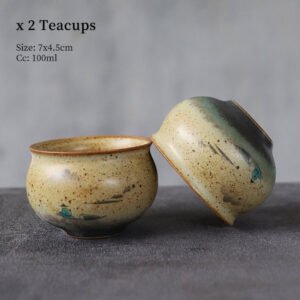 Set of 2 Clay Tea Bowl 70/100ml Tea Bowl Chinese Tea Set