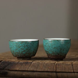 Green Porcelain Tea Cups 110ml Porcelain Tea Cups Chinese Tea Set