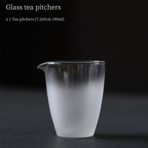 Frosted Glass Gong Dao Bei  Tea Pitcher 190ml Glass Tea Pitcher Chinese Tea Set