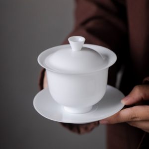 White Ceramic Gaiwan 100/170ml Gaiwans Chinese Tea Set