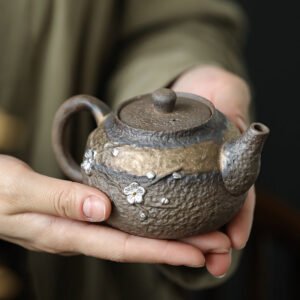 Coarse Pottery Plum Blossom Tea Pot 200ml Ceramic Tea Pot Chinese Tea Set