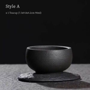 Japanese Black Clay Tea Bowl 90/100ml Tea Bowl Chinese Tea Set