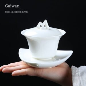 White Ceramic Gaiwan 130ml Gaiwans Chinese Tea Set