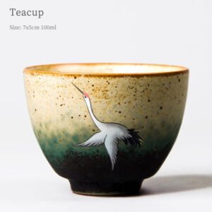 Clay Crane Tea Cup 100ml Clay Tea Cups Chinese Tea Set