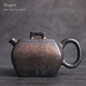 Gilded Ceramic Tea Pot 220ml Chinese Tea Pot Chinese Tea Set