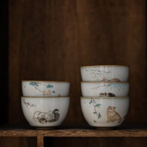 Kawaii Cat Tea Cup 110ml Tea Bowl Chinese Tea Set