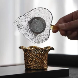 Glass Tea Strainer with Stainless Steel Filter Tea Strainer Chinese Tea Set