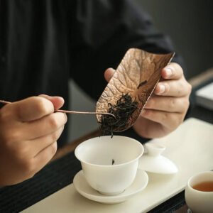 Lotus Leaf Pattern Alloy Tea Spoon Tea Scoop Chinese Tea Set