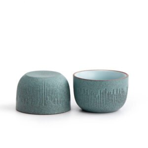 Set of 2 Japanese Vintage Green Ceramic Tea Cup 50ml Japanese Tea Cup Chinese Tea Set