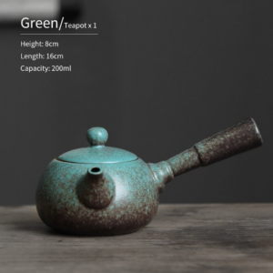 Green Kyusu Tea Pot 200ml Kyusu Teapot Chinese Tea Set